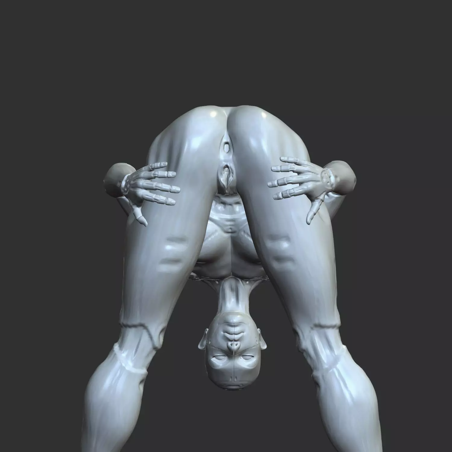 Holographic Cyberpunk Babe Nude STL File 3D print model_0