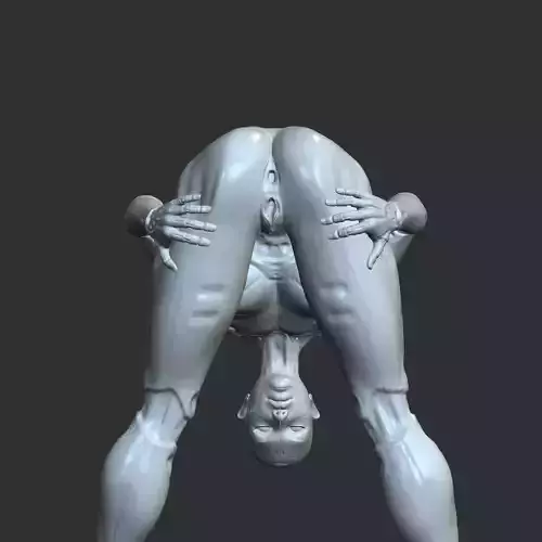 Holographic Cyberpunk Babe Nude STL File 3D print model