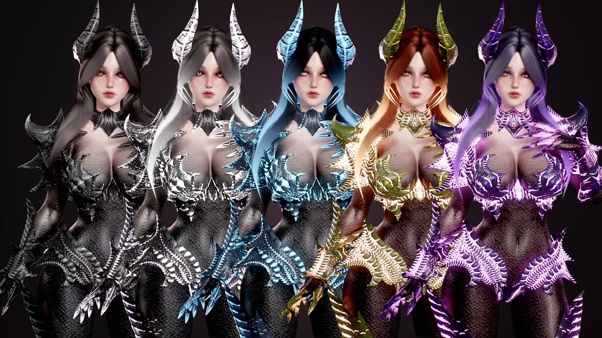 Dragon Girl Selaria Low-poly 3D model_10