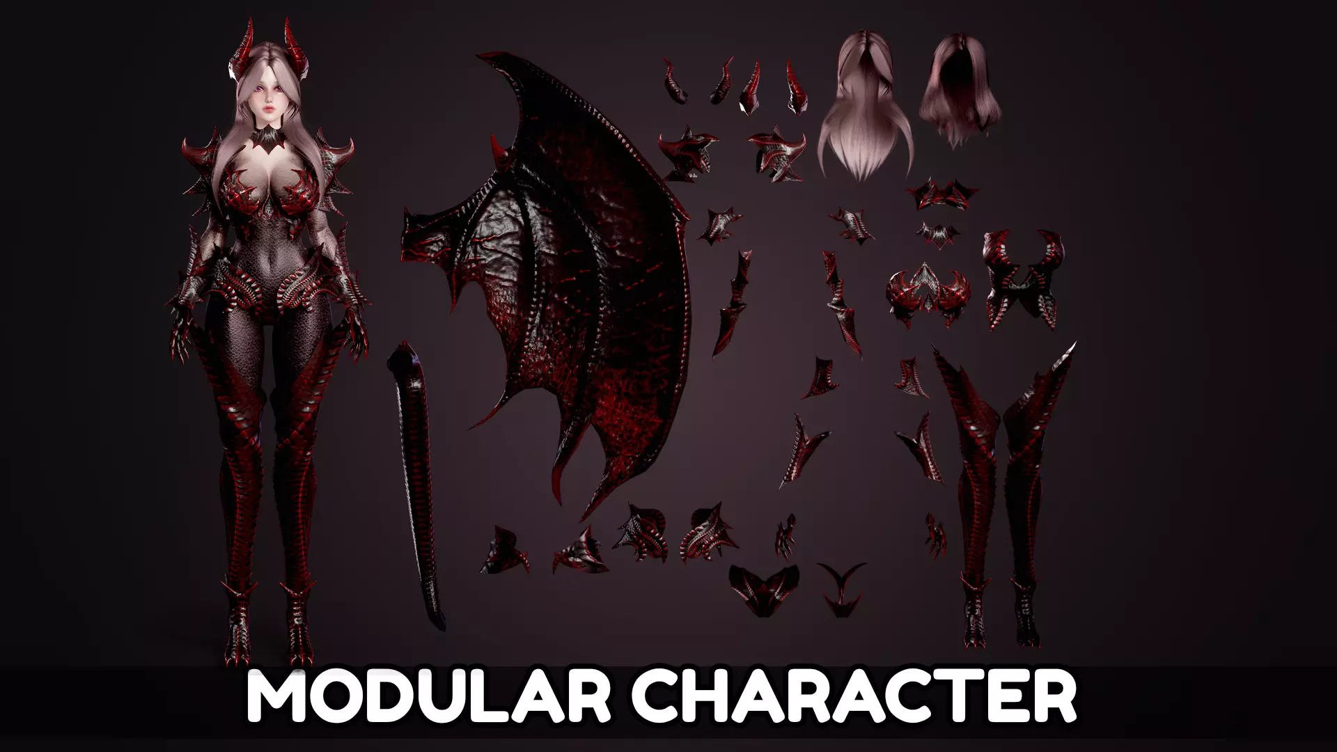 Dragon Girl Selaria Low-poly 3D model_9