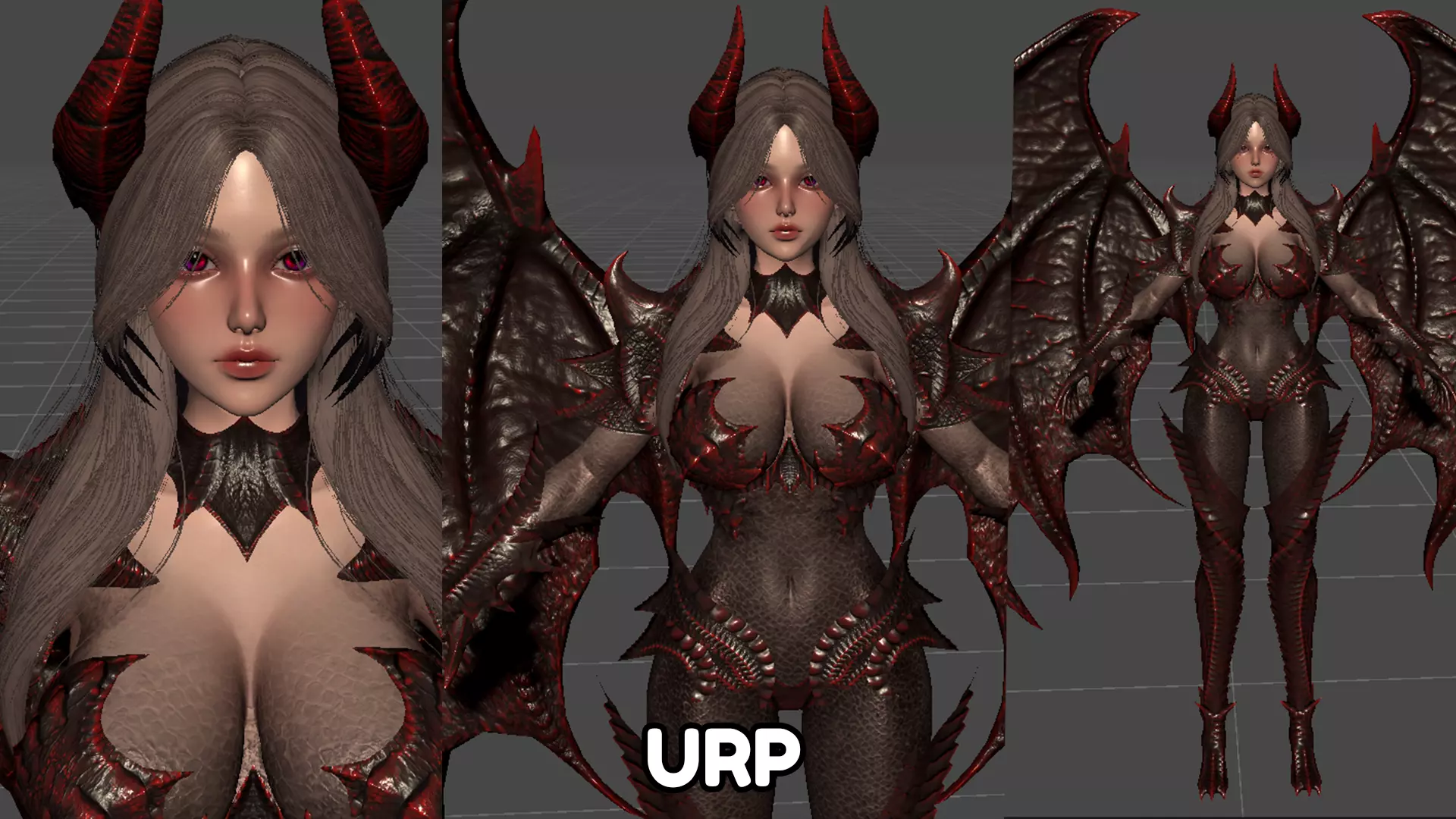 Dragon Girl Selaria Low-poly 3D model_24