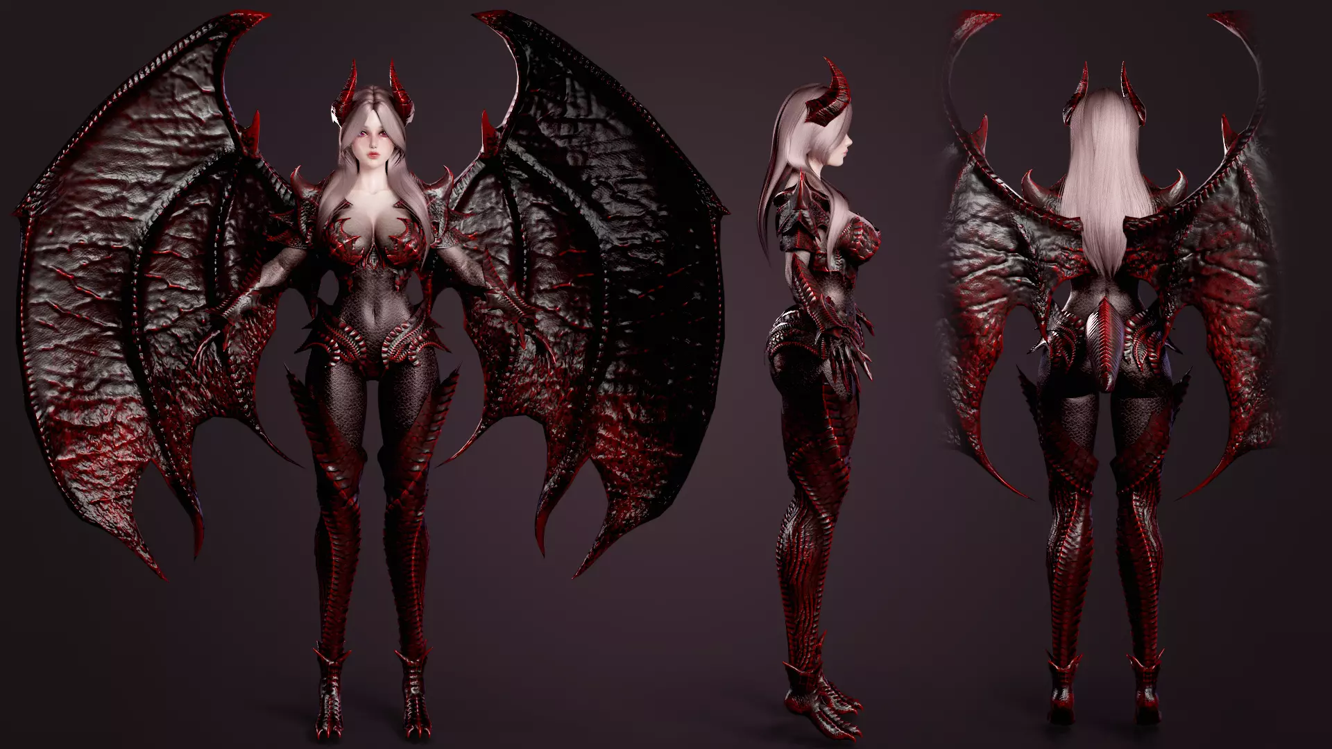 Dragon Girl Selaria Low-poly 3D model_2