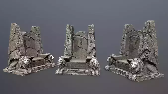 Lion Stone Throne