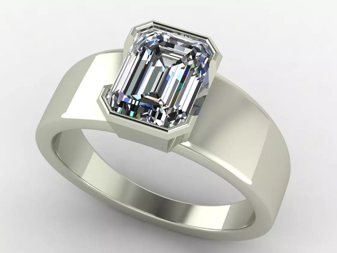 Emerald ring 3D print model