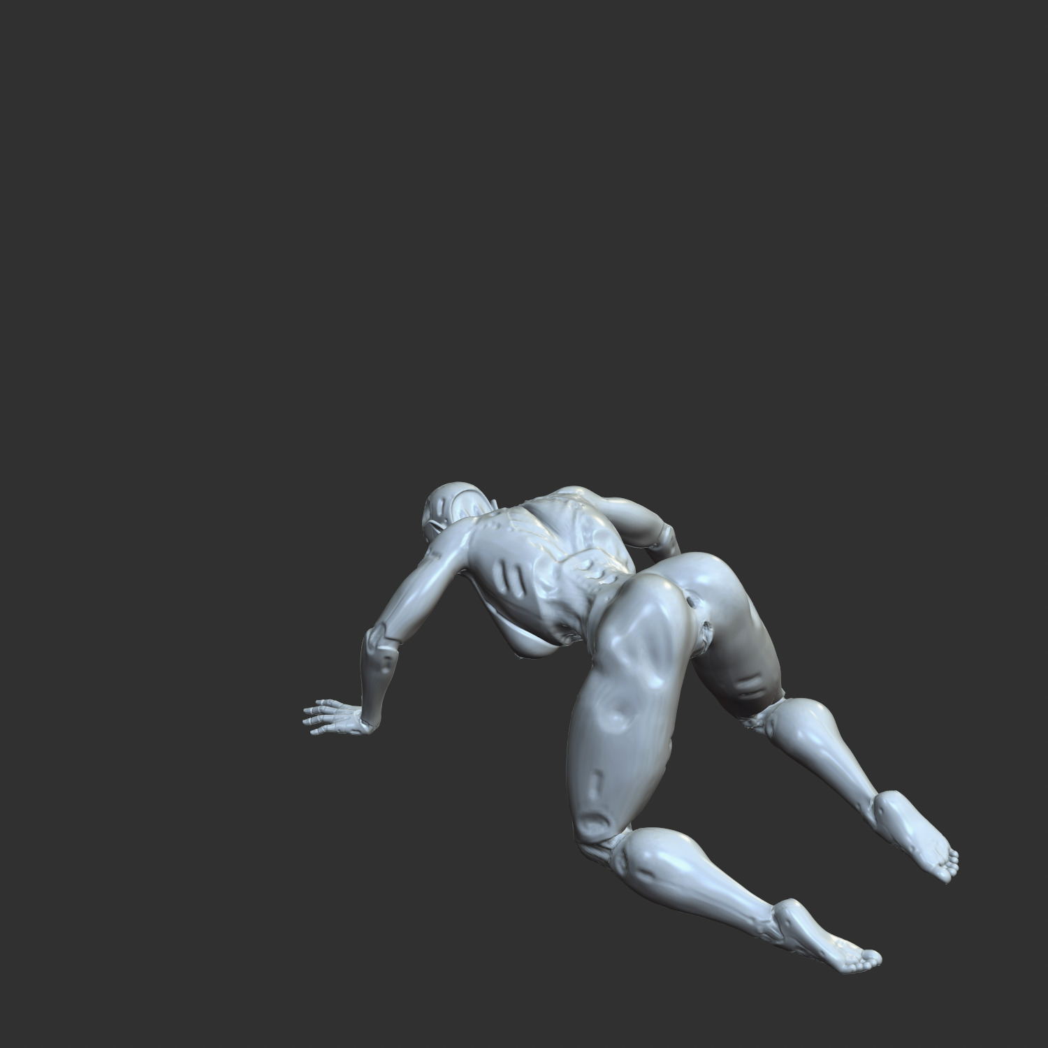 Thicc Cyber Girl Bending Over NSFW 3D Print STL 3D print model_2