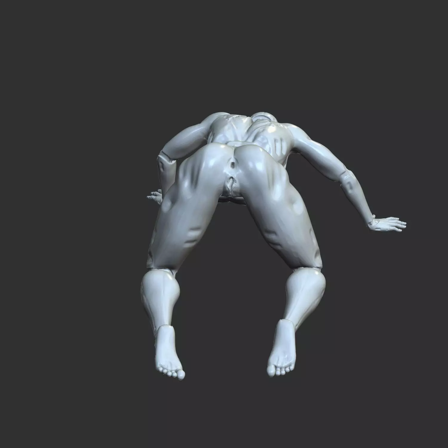 Thicc Cyber Girl Bending Over NSFW 3D Print STL 3D print model_0