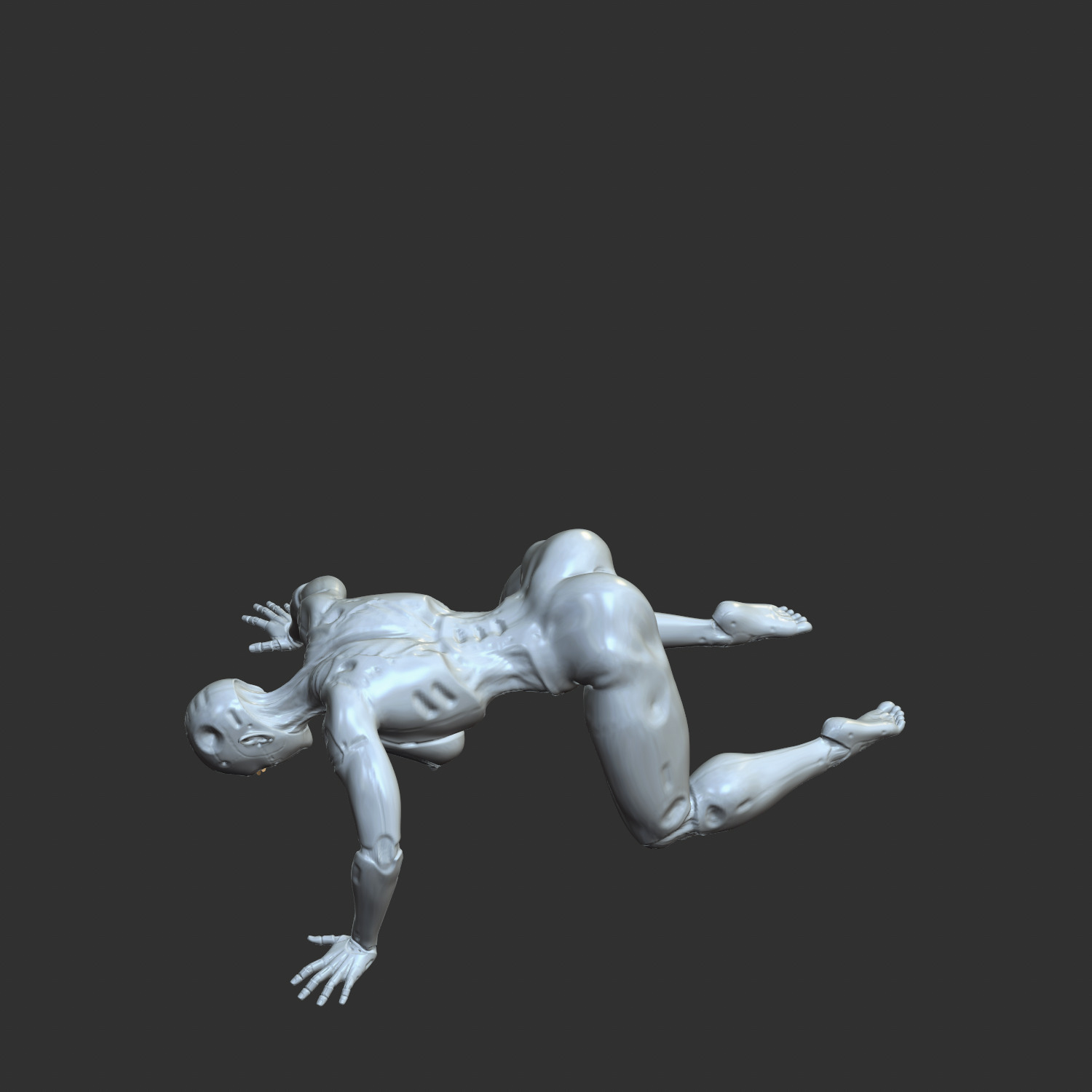 Thicc Cyber Girl Bending Over NSFW 3D Print STL 3D print model_3