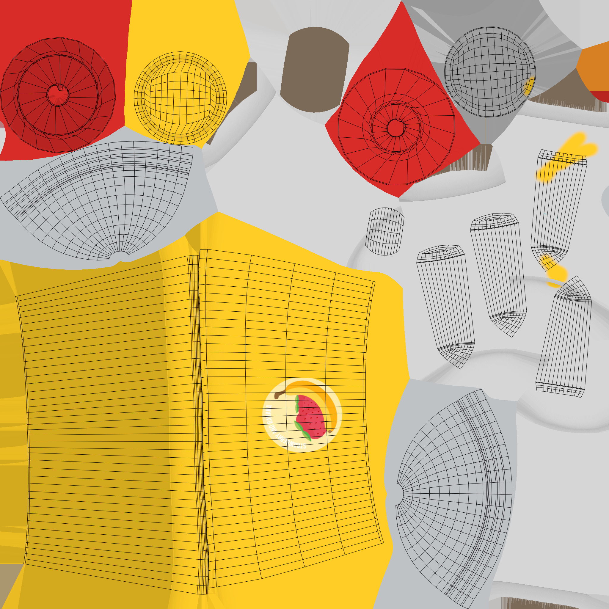 Low-Poly Cartoon Cup Paper 07 Low-poly 3D model_5