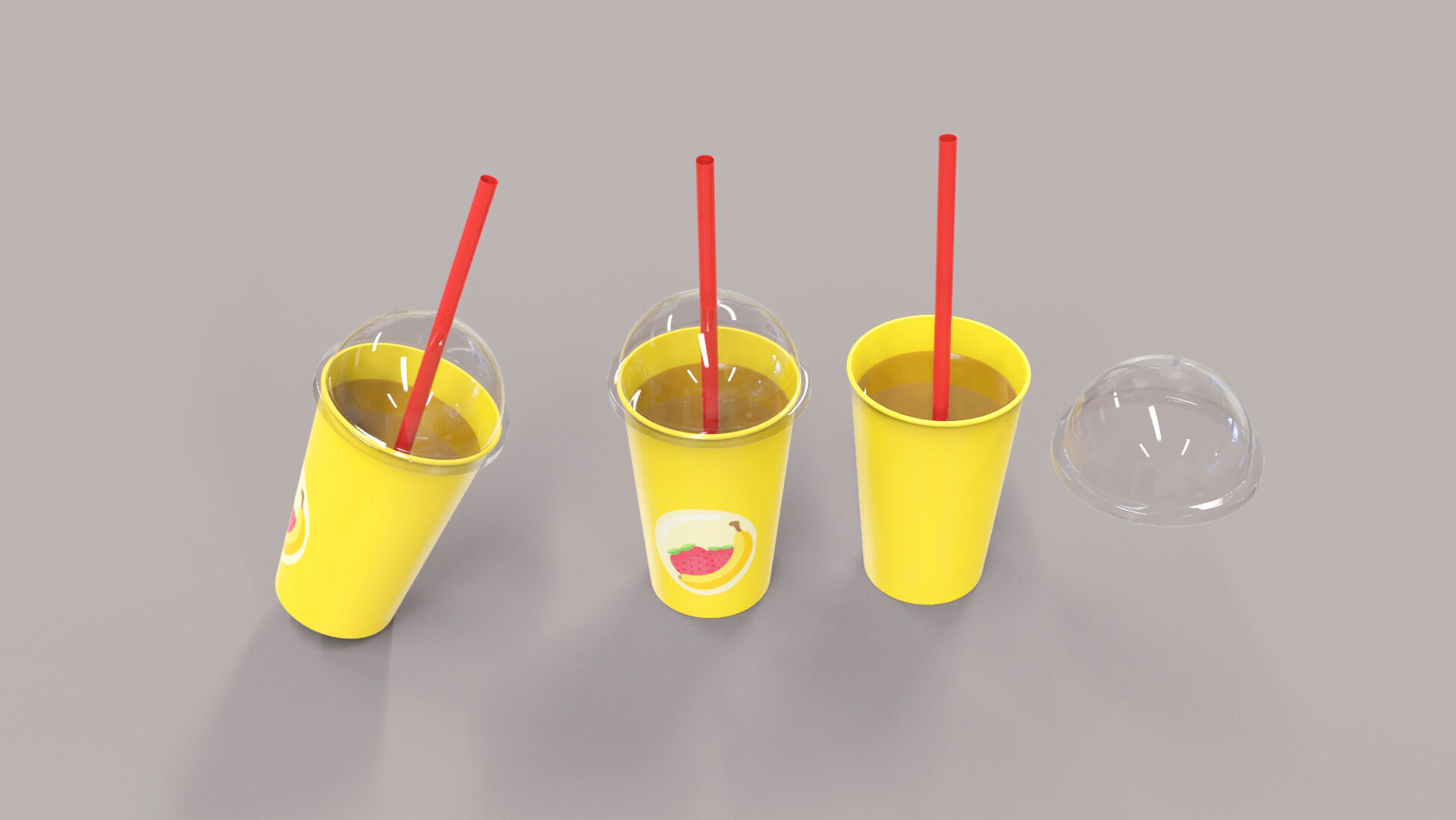 Low-Poly Cartoon Cup Paper 07 Low-poly 3D model_4