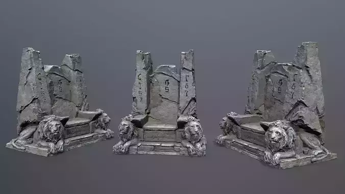 Lion Stone Throne