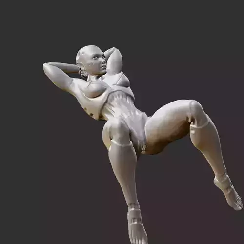 Thicc Anime Girl in Naughty Finger Pose STL