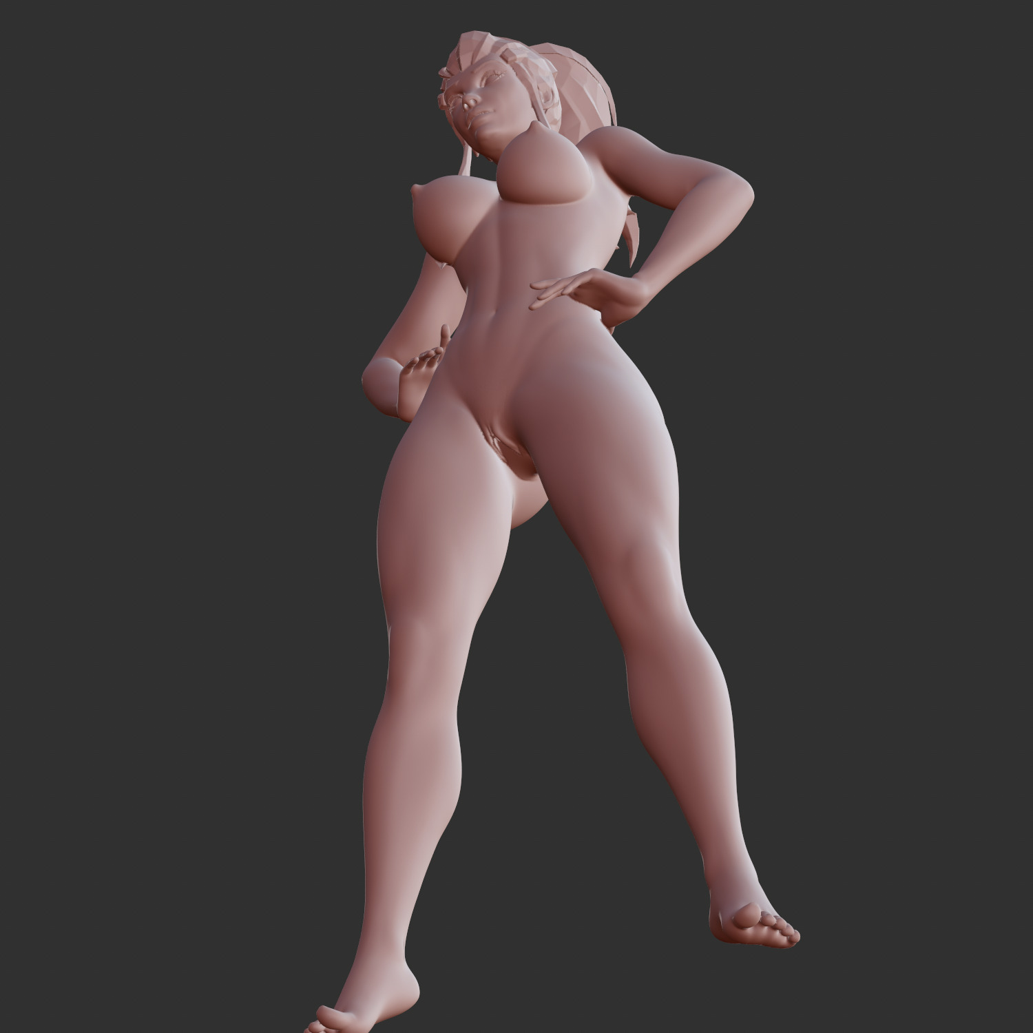 Thicc Anime Babe Lewd Pose NSFW 3D Model 3D print model_4