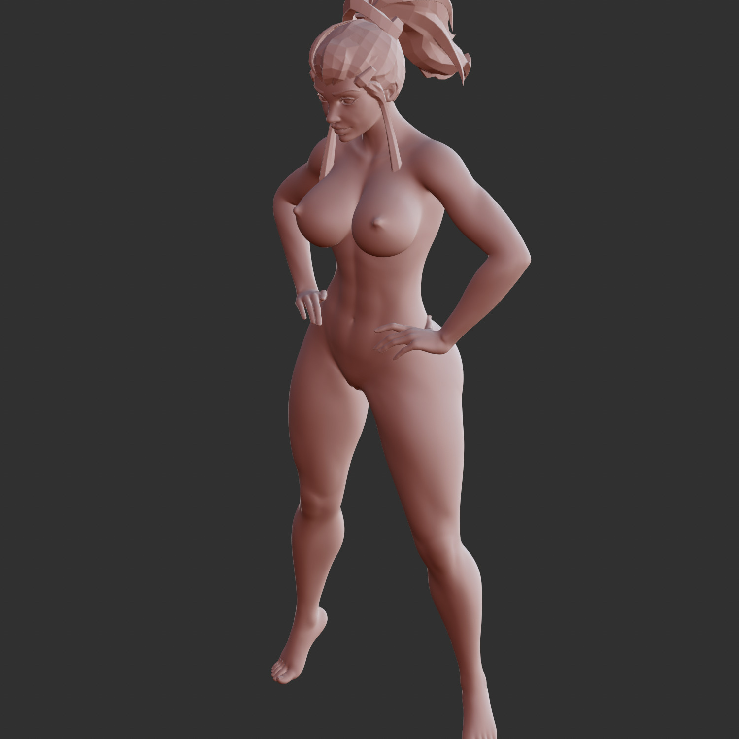 Thicc Anime Babe Lewd Pose NSFW 3D Model 3D print model_5