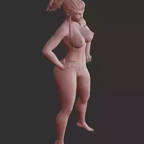 Thicc Anime Babe Lewd Pose NSFW 3D Model