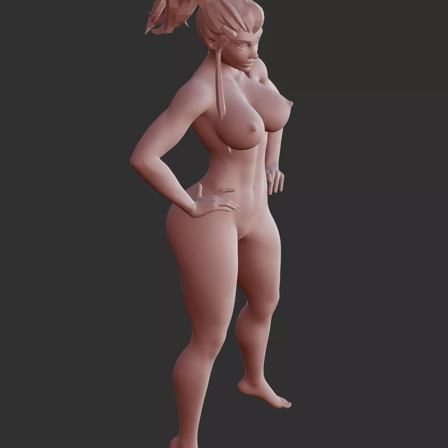 Thicc Anime Babe Lewd Pose NSFW 3D Model 3D print model_0
