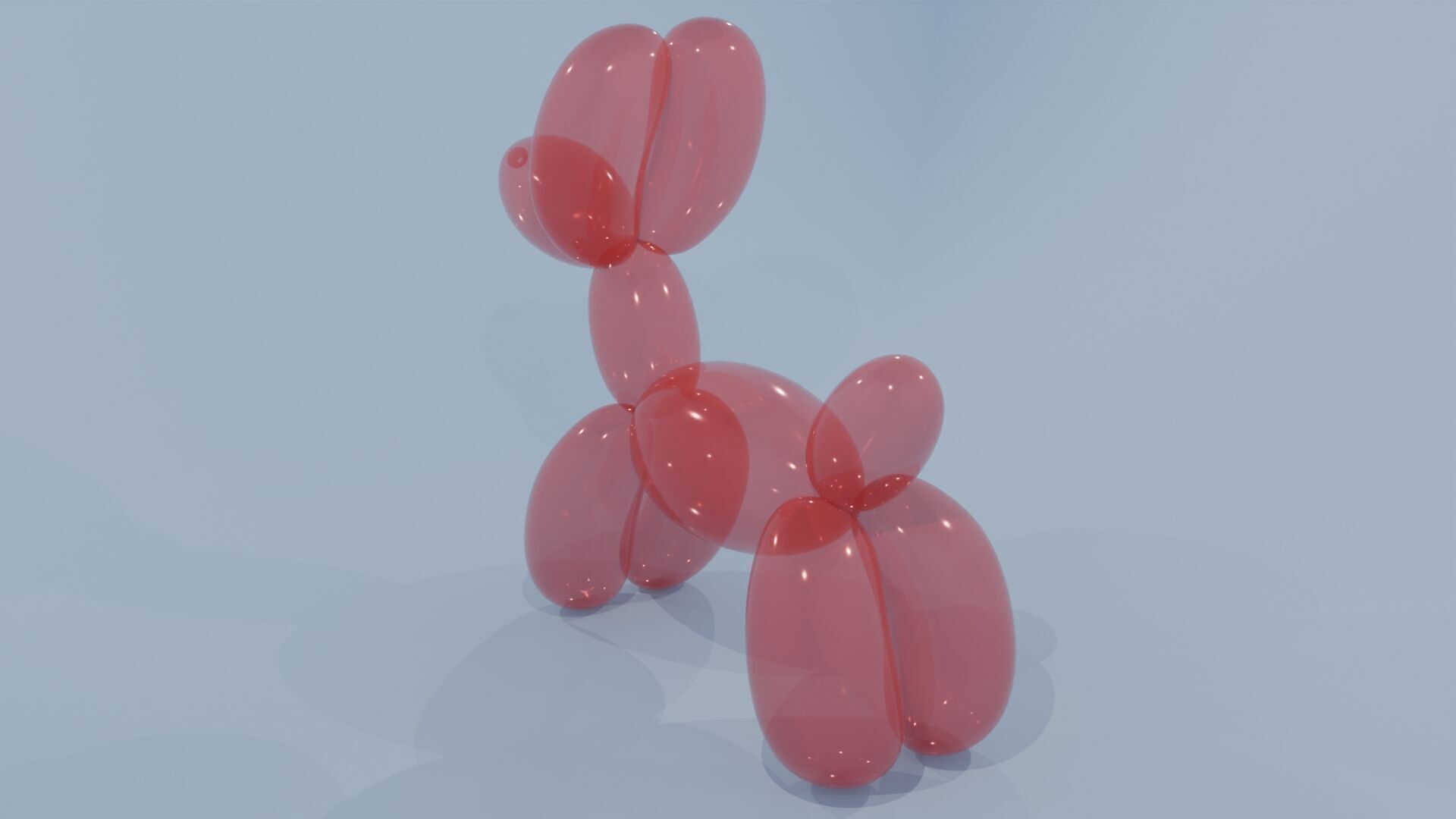 Dog Balloon Low-poly 3D model_5