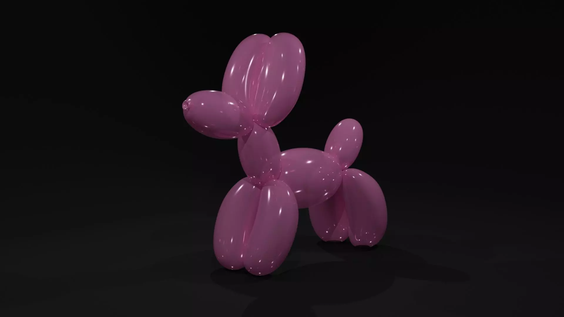Dog Balloon Low-poly 3D model_0