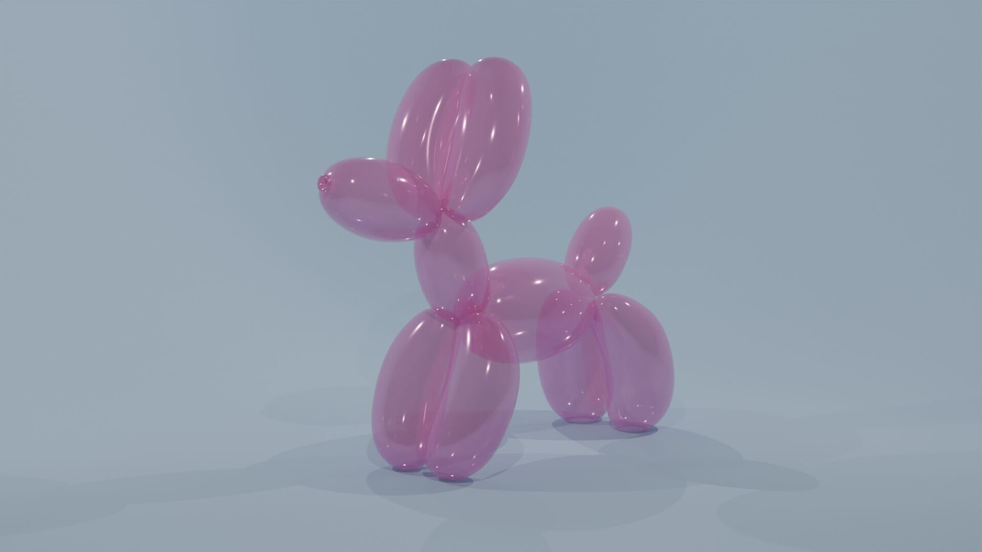 Dog Balloon Low-poly 3D model_2