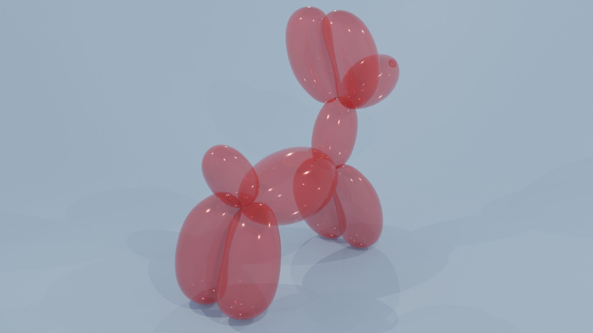 Dog Balloon Low-poly 3D model_6