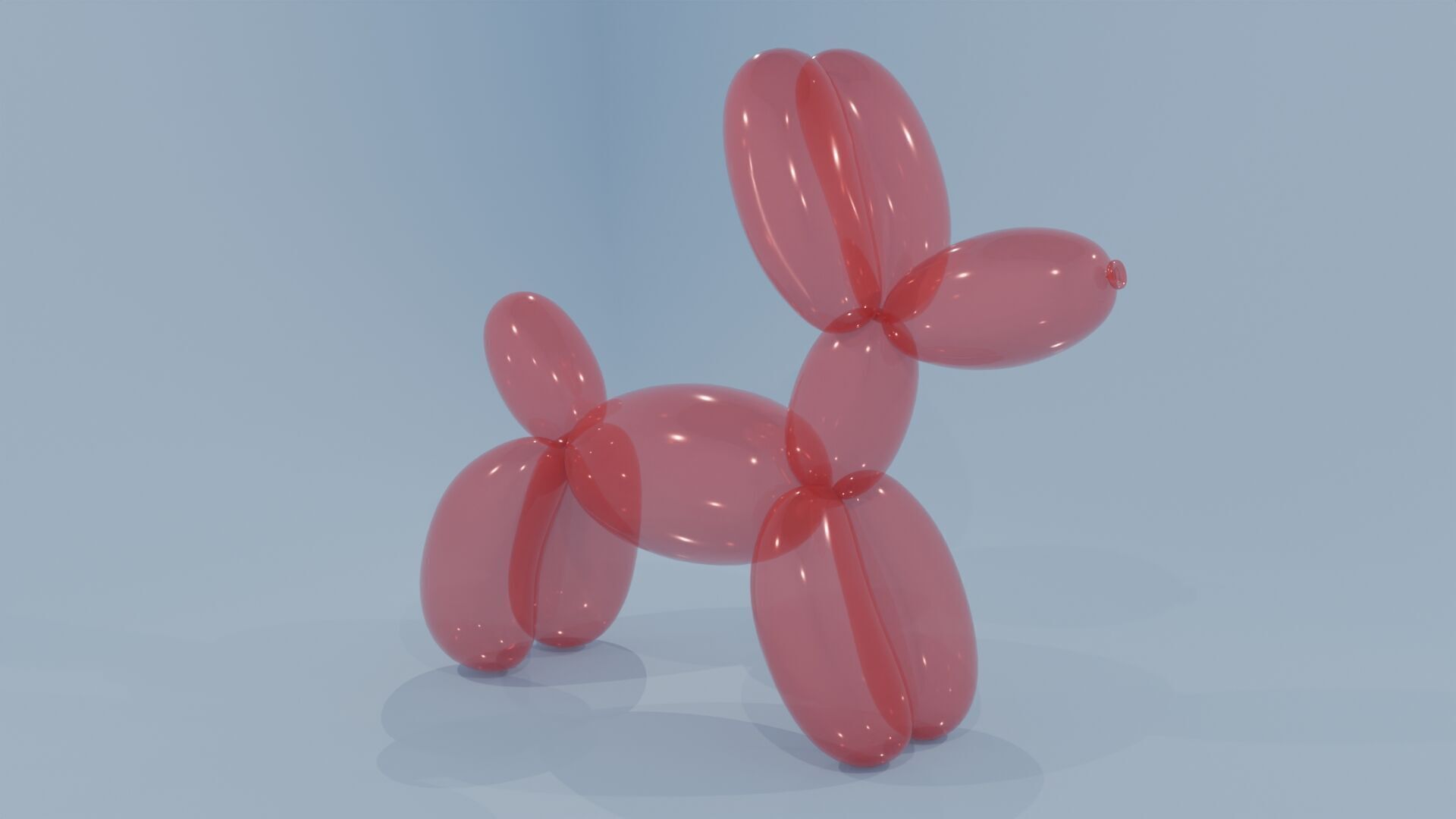 Dog Balloon Low-poly 3D model_9