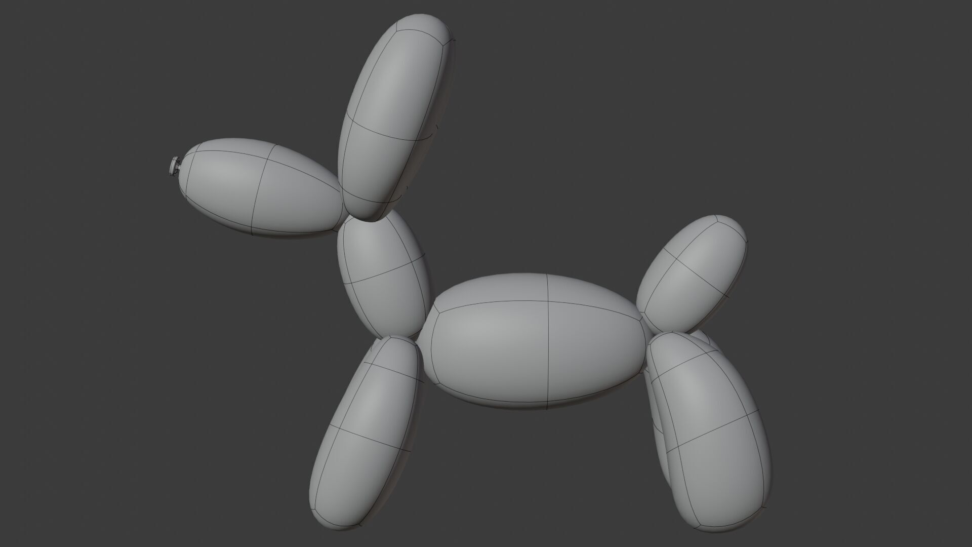 Dog Balloon Low-poly 3D model_16
