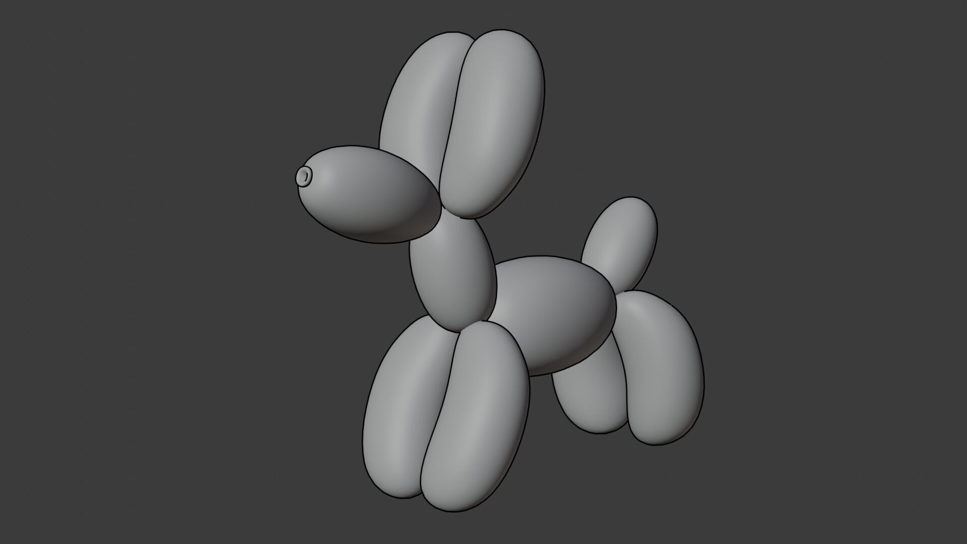 Dog Balloon Low-poly 3D model_19