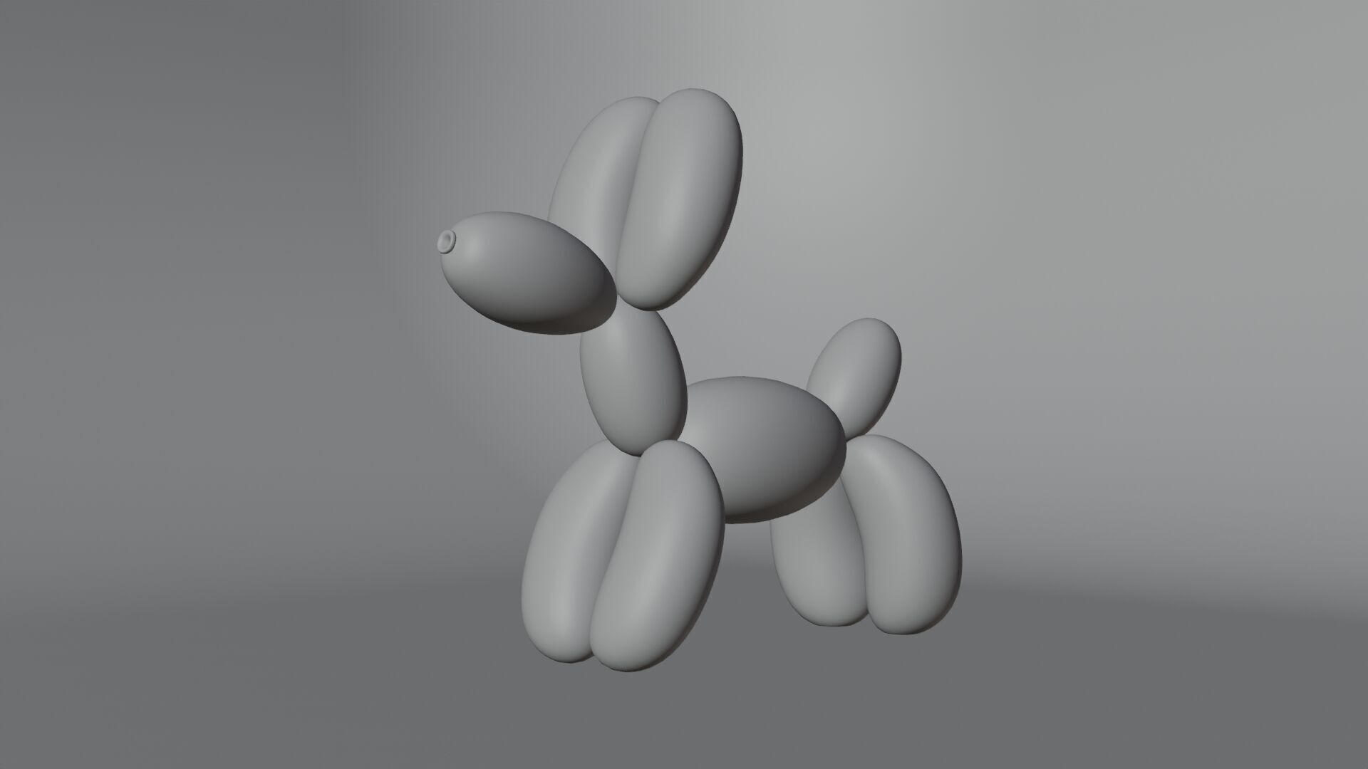 Dog Balloon Low-poly 3D model_10