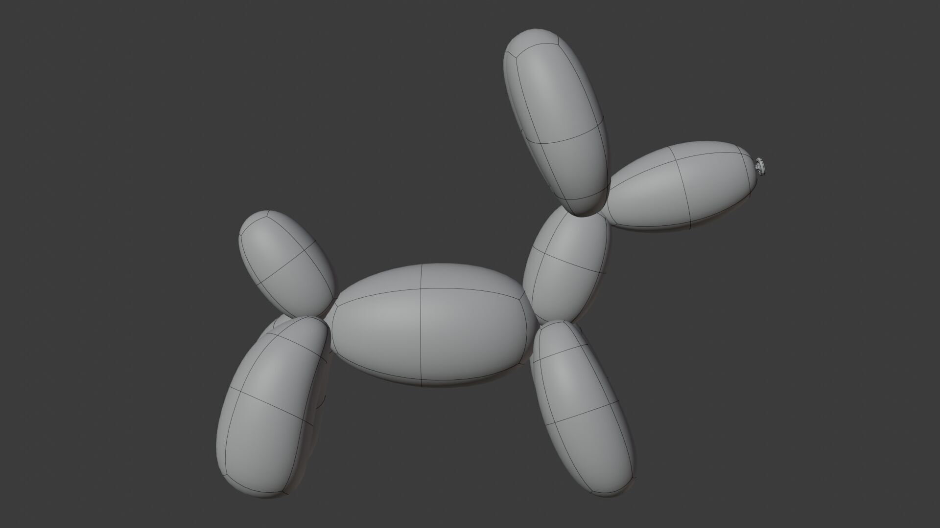 Dog Balloon Low-poly 3D model_14
