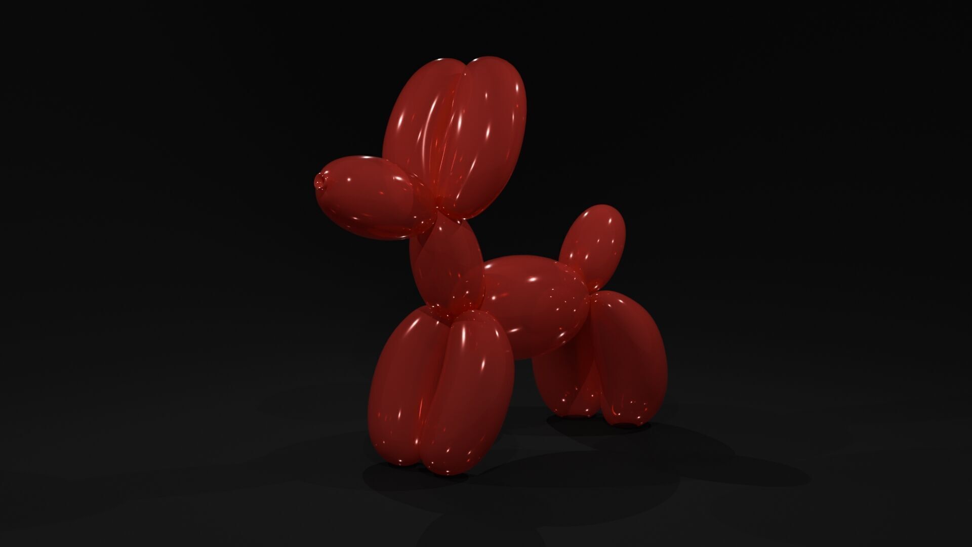Dog Balloon Low-poly 3D model_3