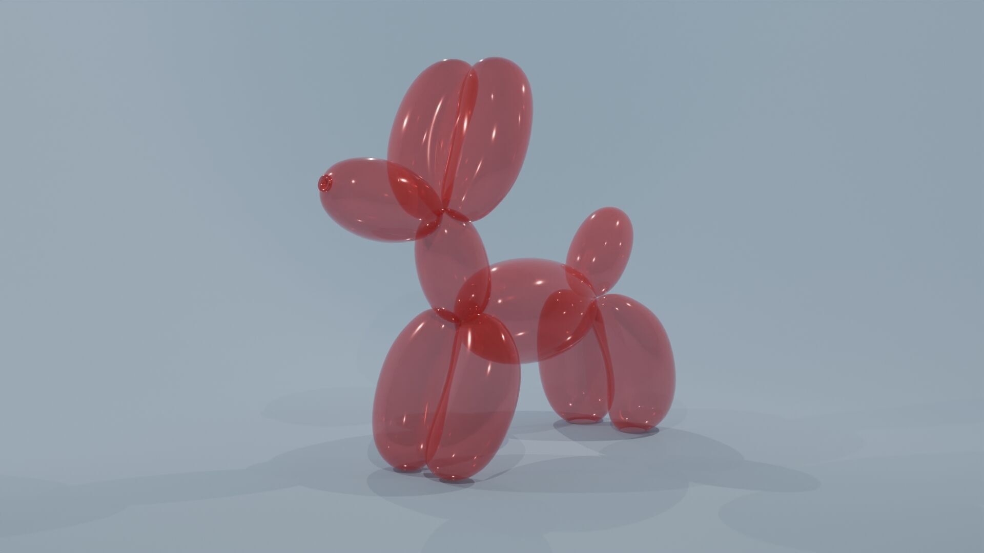 Dog Balloon Low-poly 3D model_4