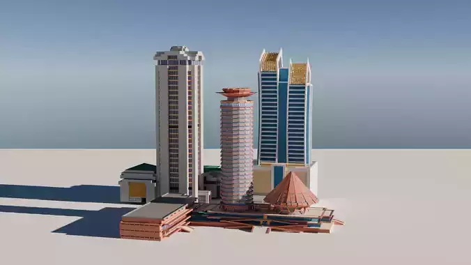 Nairobi CBD Landmark Towers 3DModels  