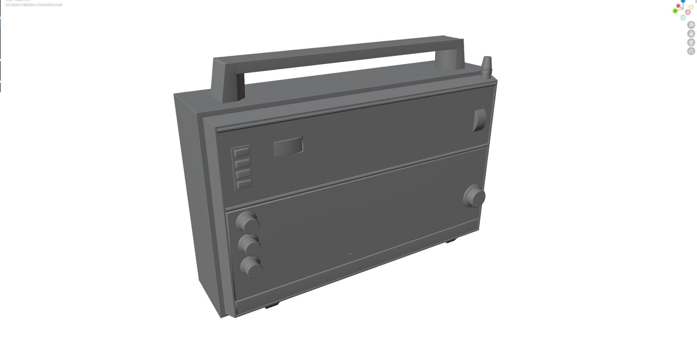 Ocean 209 Radio Receiver Low-poly 3D model_12