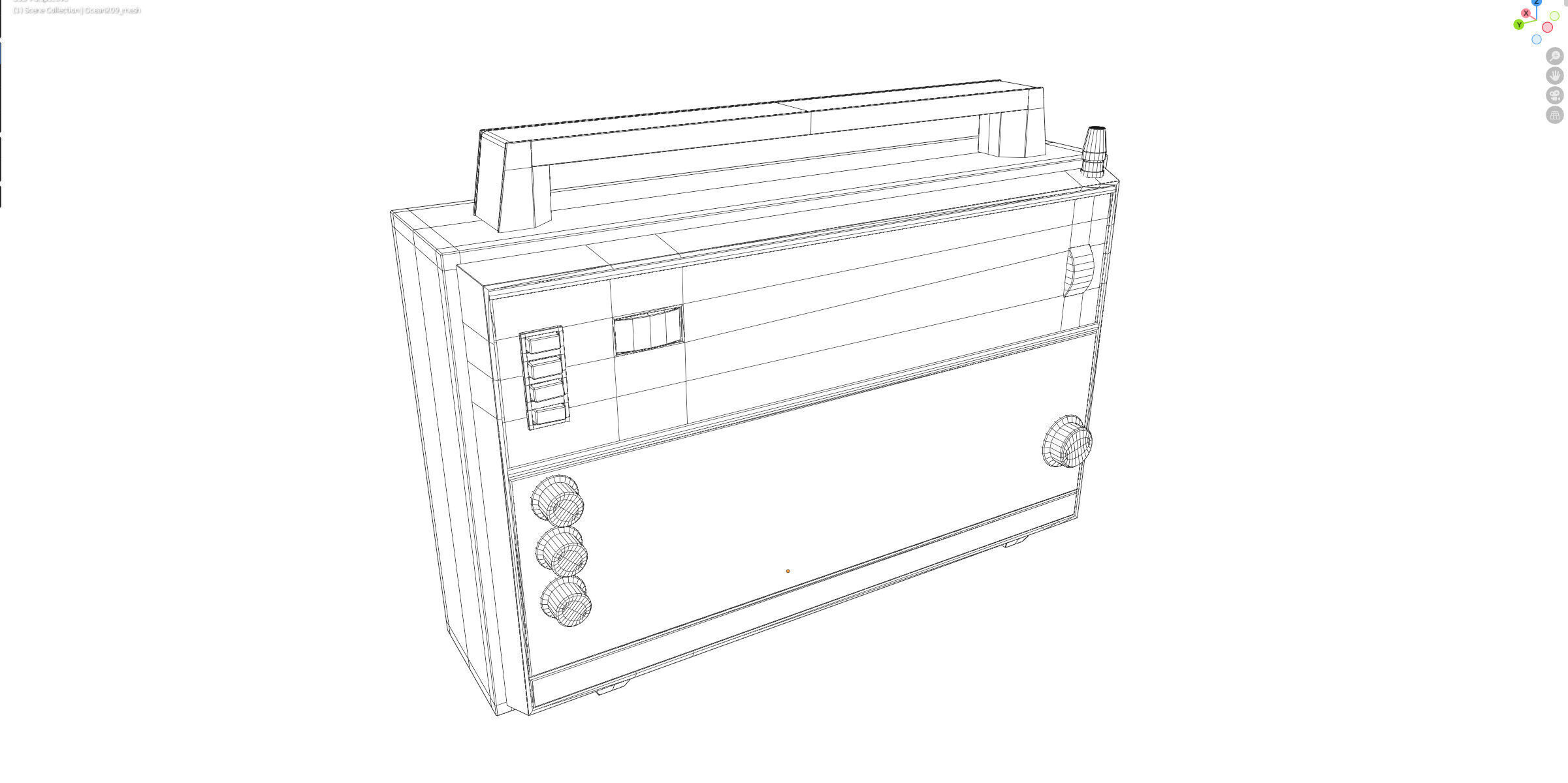 Ocean 209 Radio Receiver Low-poly 3D model_13