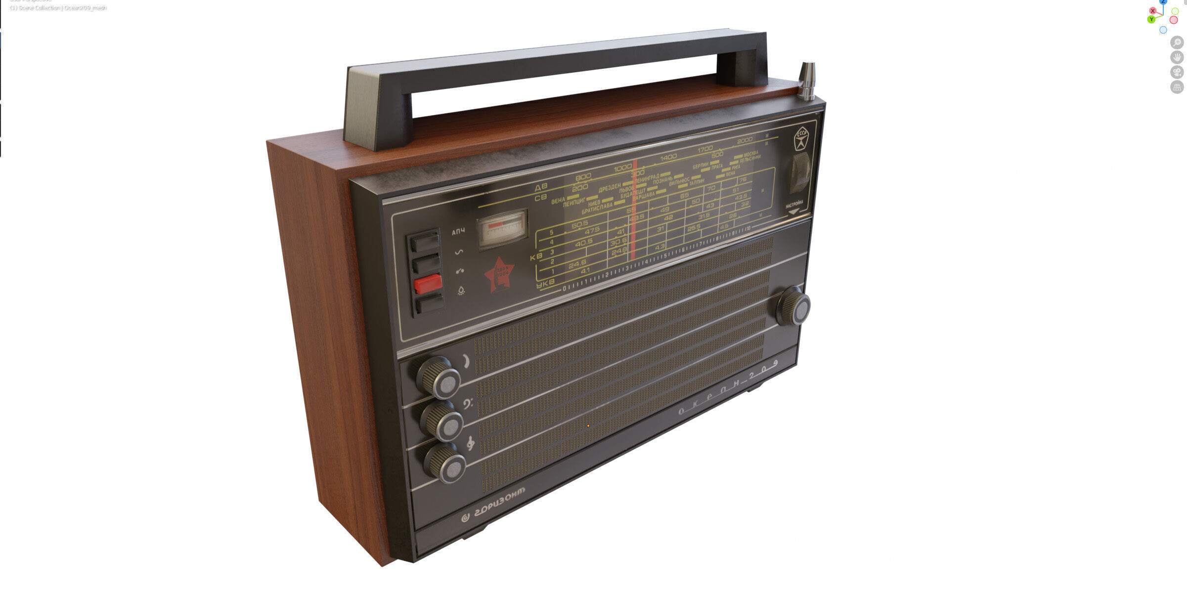 Ocean 209 Radio Receiver Low-poly 3D model_6