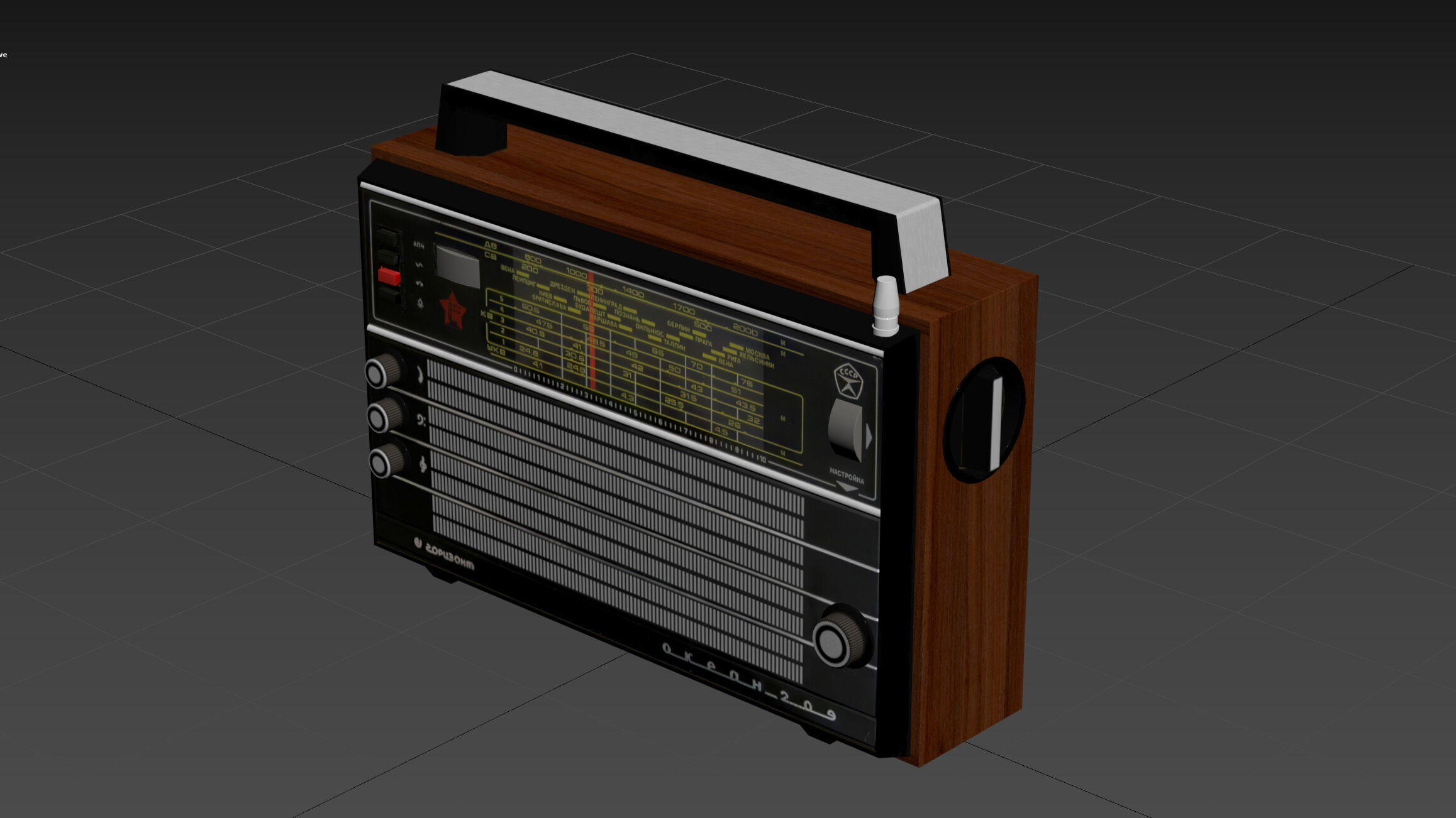 Ocean 209 Radio Receiver Low-poly 3D model_17