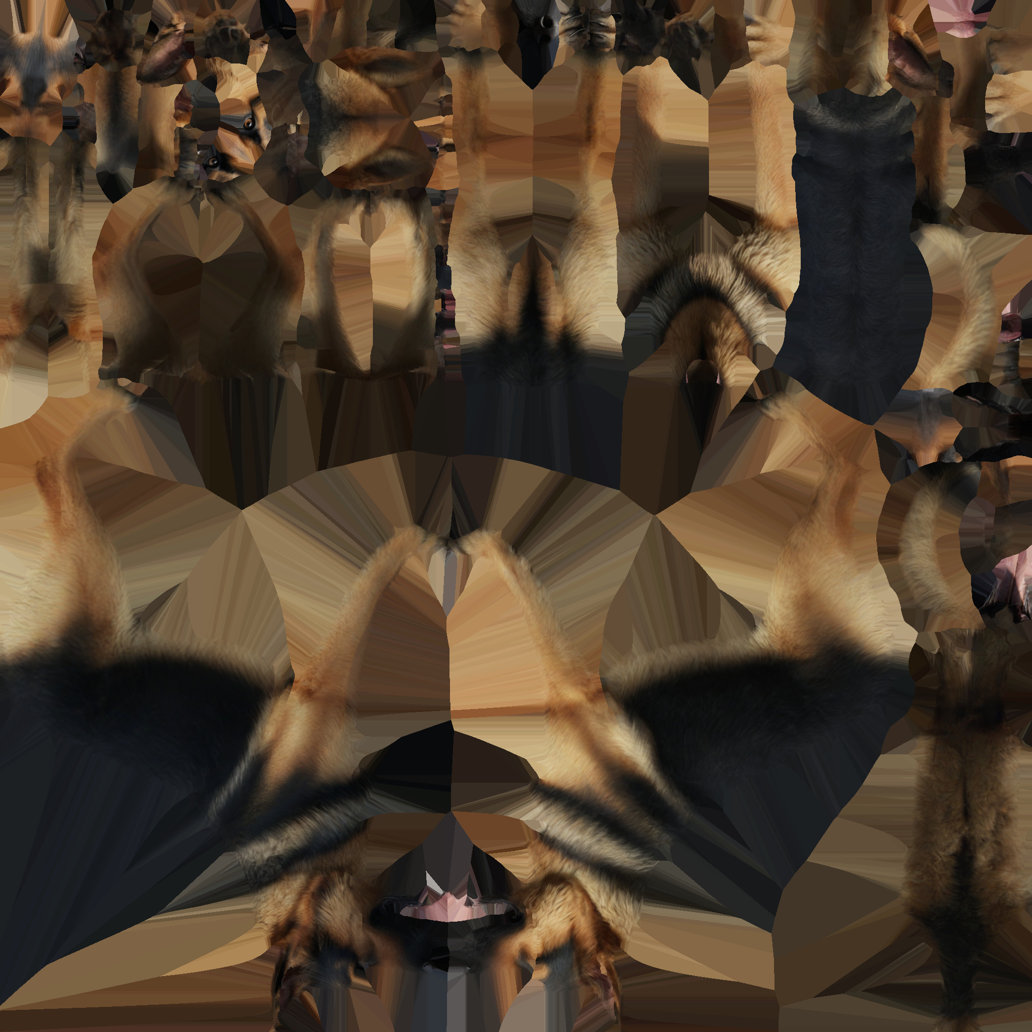 German Shepherd Dog With 3d Rendered Model Portrait 3D model_7