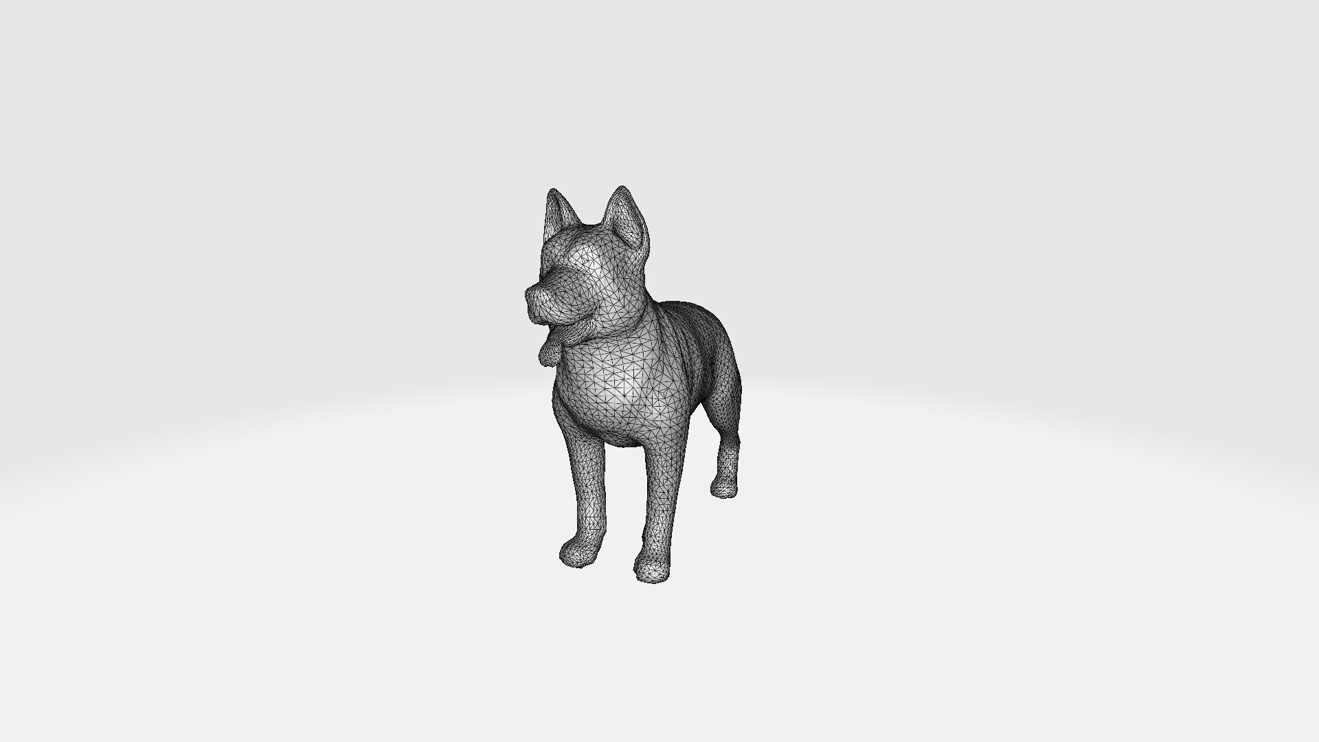 German Shepherd Dog With 3d Rendered Model Portrait 3D model_5