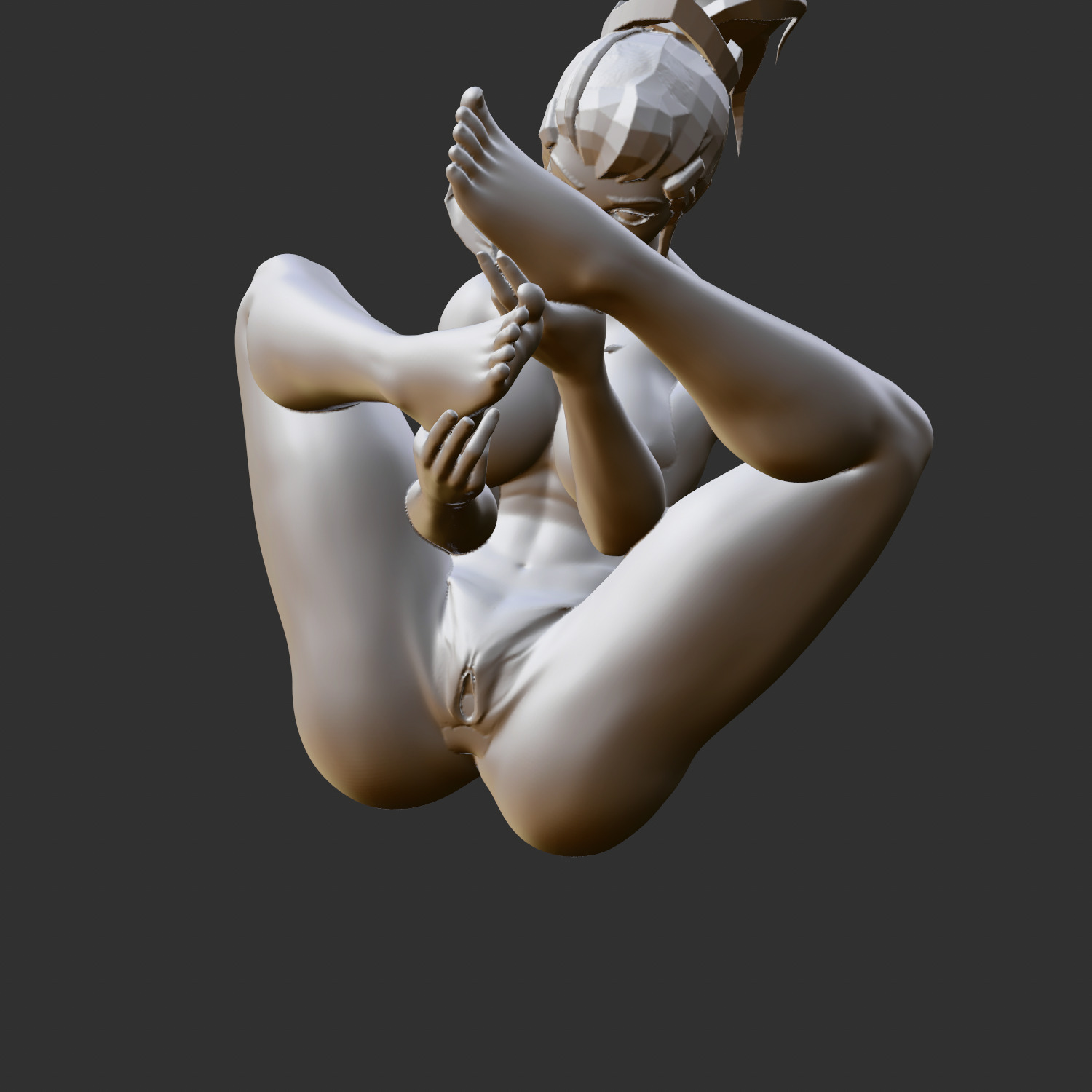 Sexy Anime Waifu Playful Erotic Pose 3D Print STL 3D print model_3
