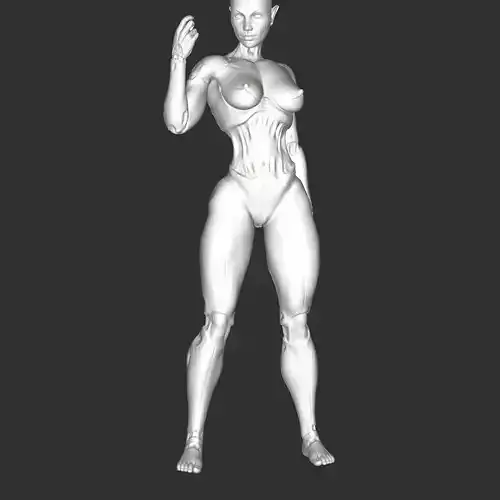 Sensual Cyberpunk Assassin Nude STL Figure