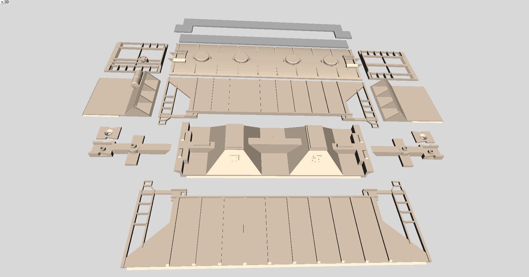 Trinity Rail 2-bay 37 ft Covered Hopper printable in H0 Scale 3D print model_6