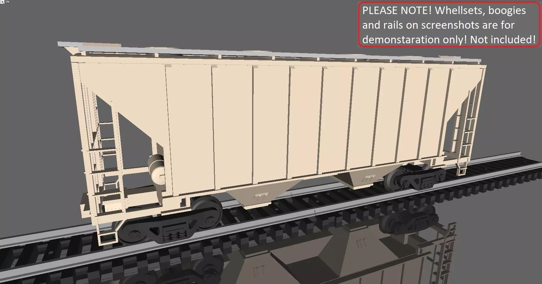 Trinity Rail 2-bay 37 ft Covered Hopper printable in H0 Scale 3D print model_0