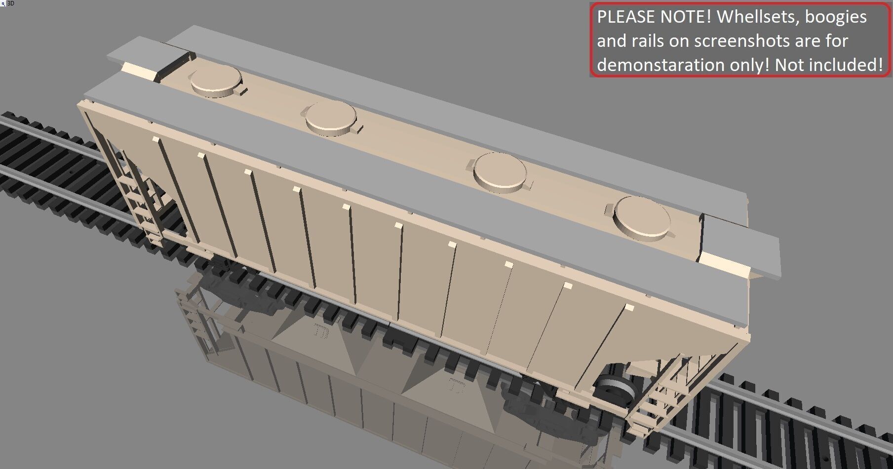 Trinity Rail 2-bay 37 ft Covered Hopper printable in H0 Scale 3D print model_3