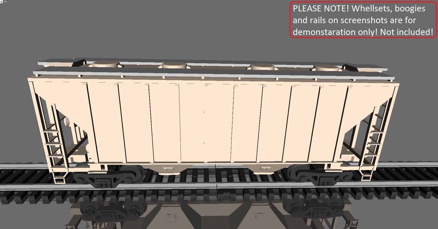 Trinity Rail 2-bay 37 ft Covered Hopper printable in H0 Scale 3D print model_1