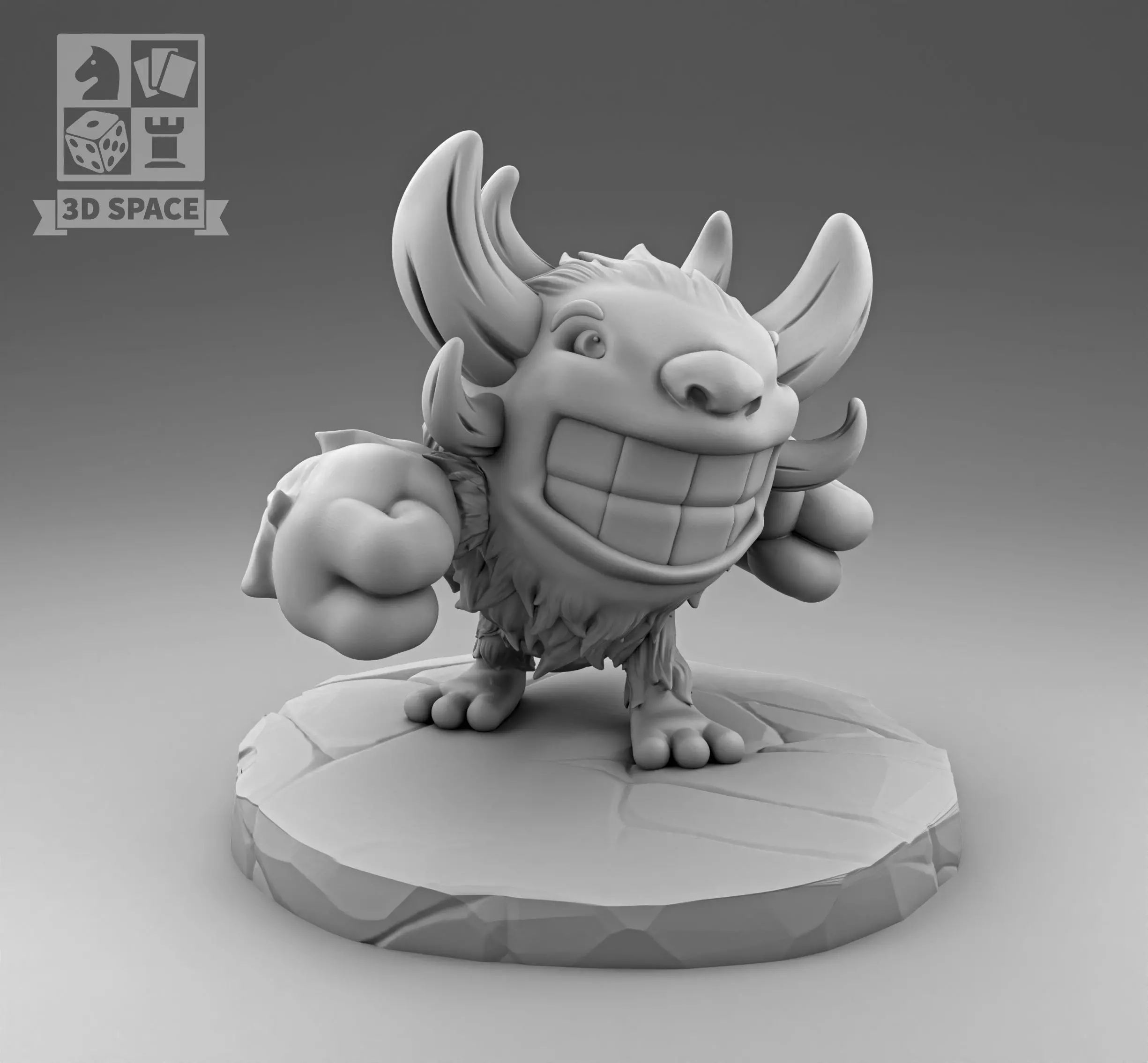 Horned stag 3D print model