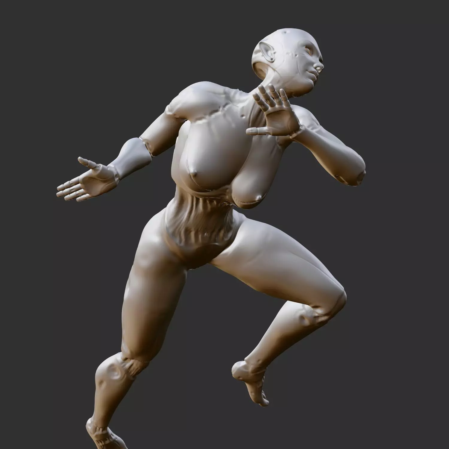 NSFW Anime Babe Middle Finger Attitude Pose STL 3D print model_0