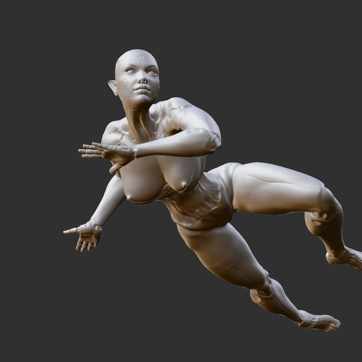 NSFW Anime Babe Middle Finger Attitude Pose STL 3D print model_4