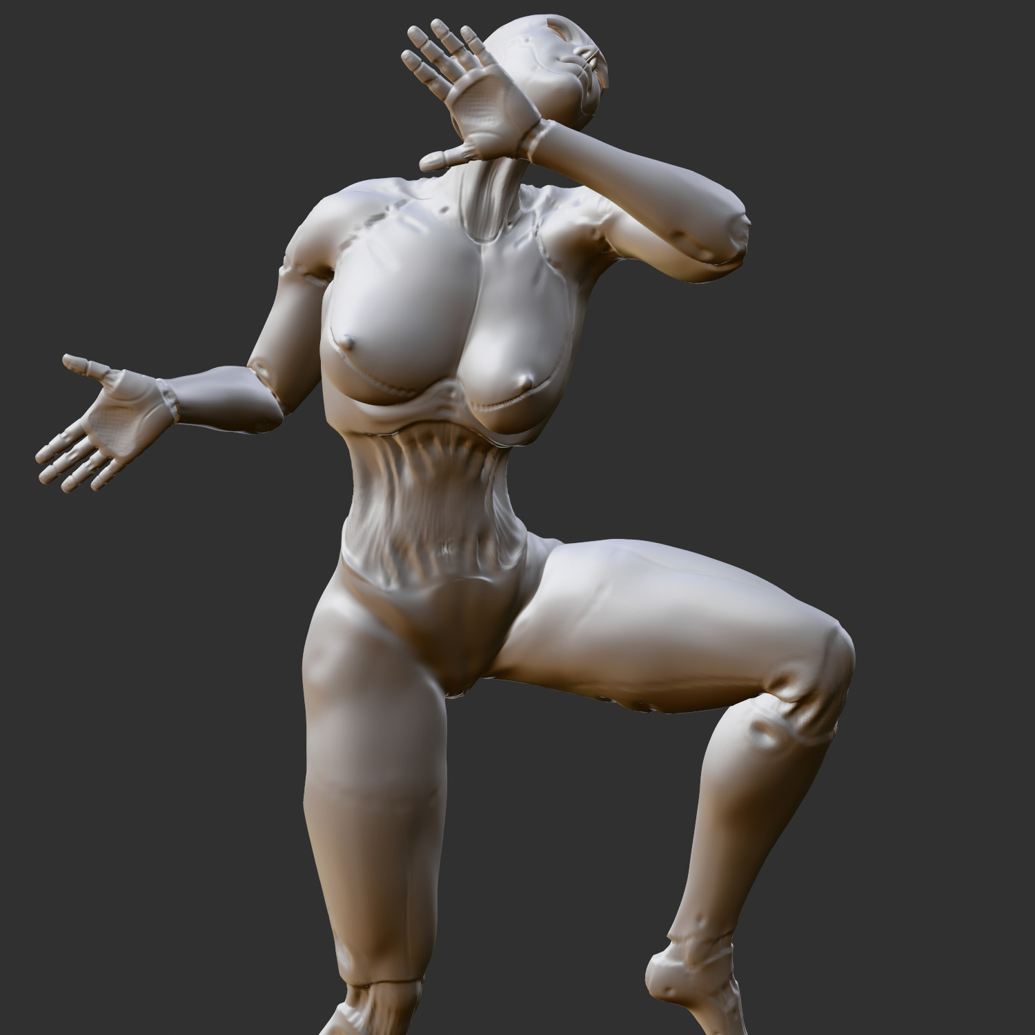 NSFW Anime Babe Middle Finger Attitude Pose STL 3D print model_1