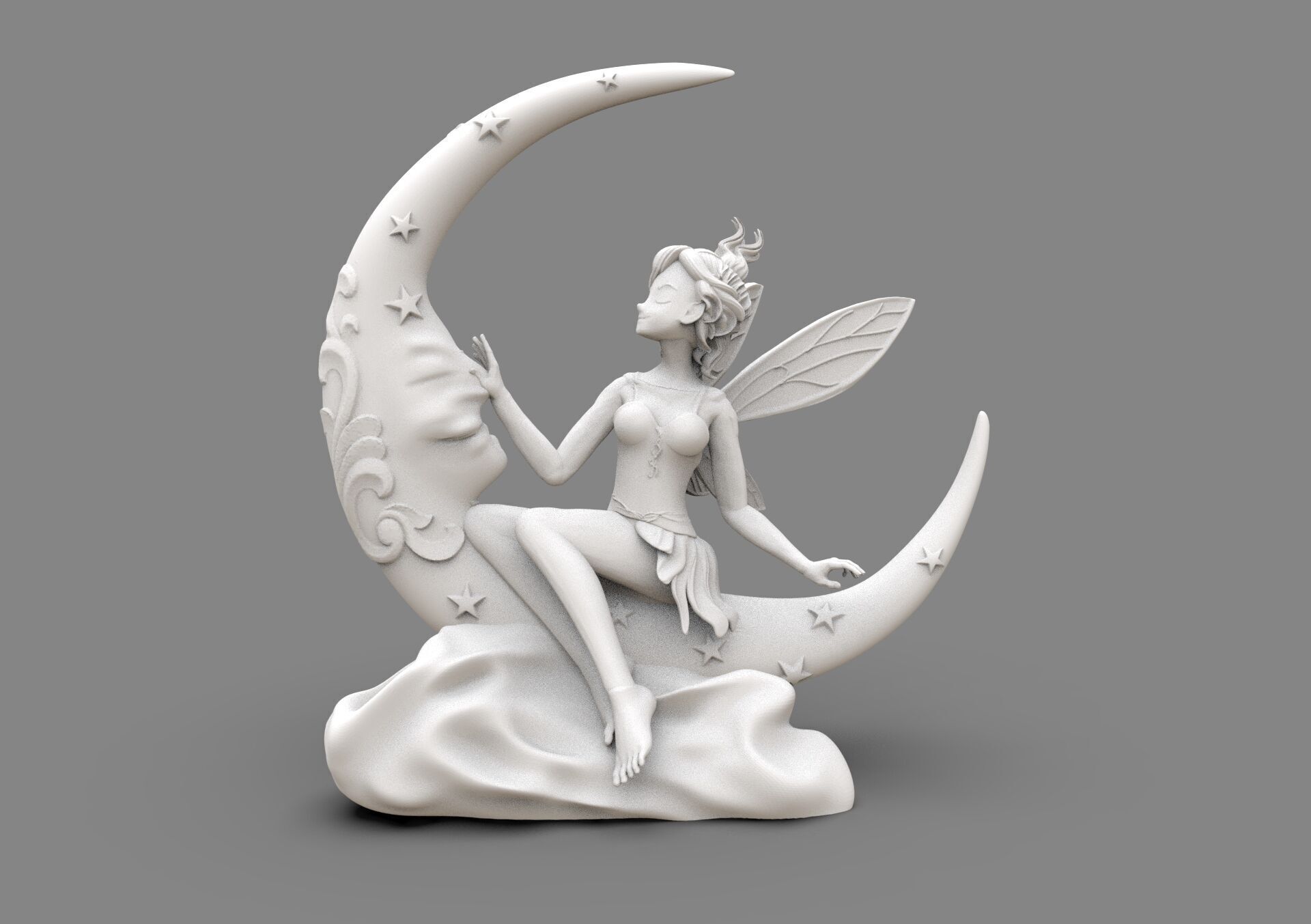 The Fairy on the moon 3D print model_4