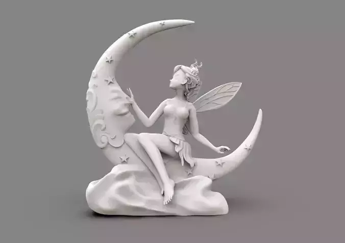 The Fairy on the moon 3D print model
