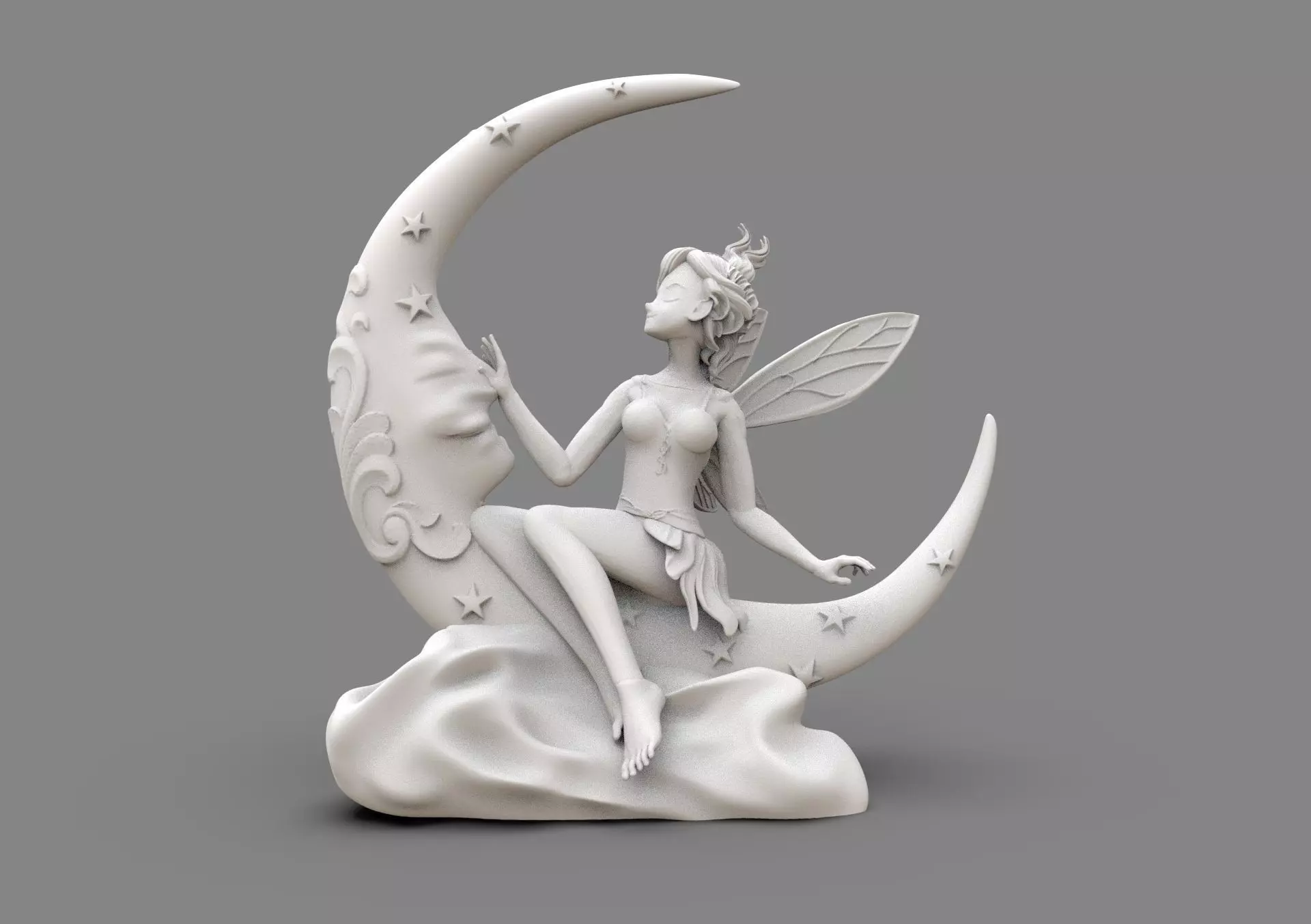 The Fairy on the moon 3D print model_0